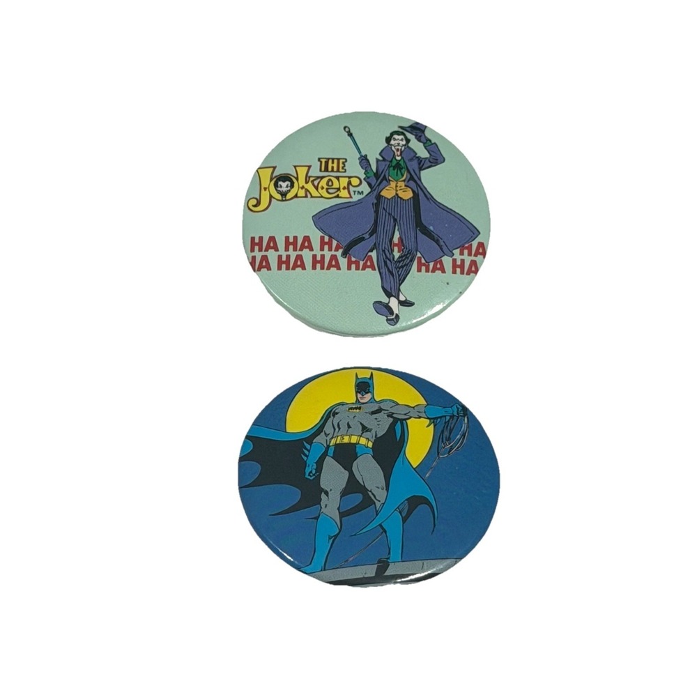 Batman Joker, Pinback Buttons, DC Comics Button Up, (2)